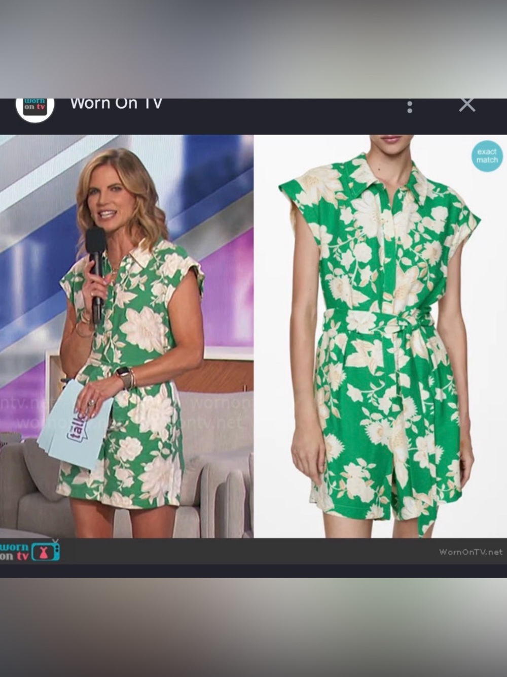 Mango Green Floral SHORT JUMPSUIT - Picture 6 of 6